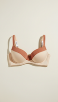 Reggiseno balconette microfibra dettaglio terracotta